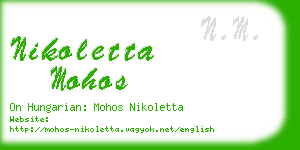 nikoletta mohos business card